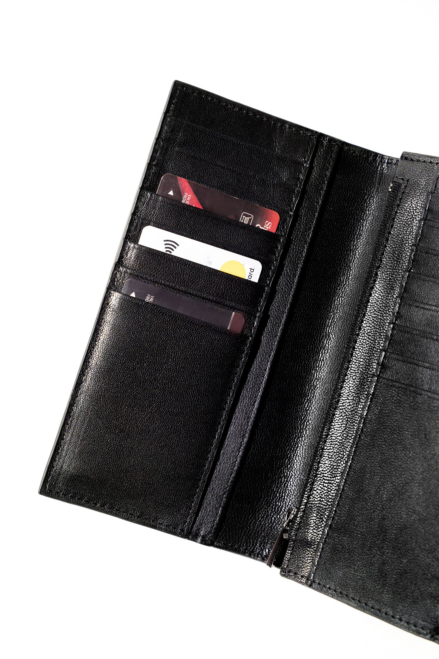 Mens leather long wallet in dark brown colour with reptile texture by JULKE