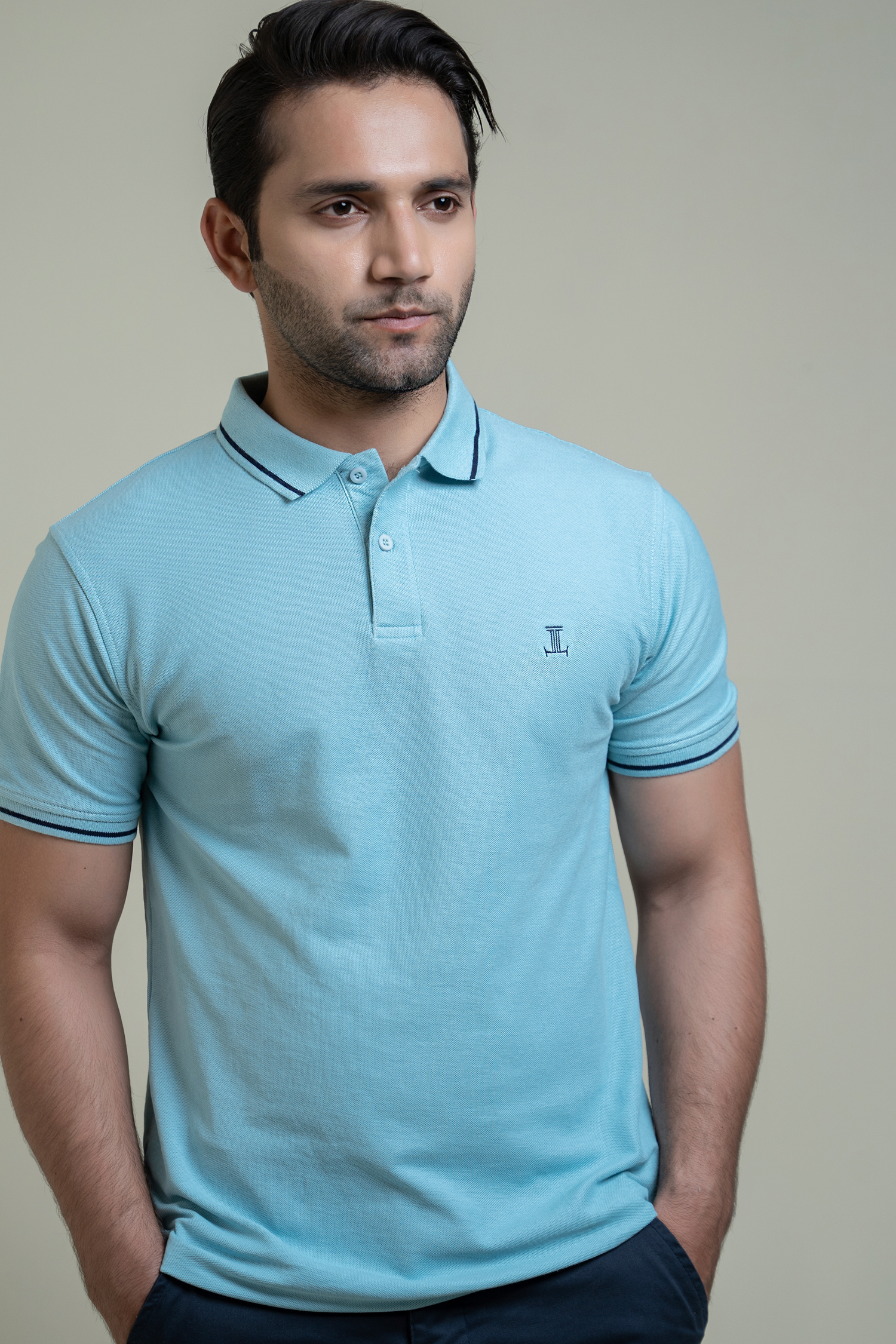 Benjamin mens polo shirt in light blue colour by JULKE