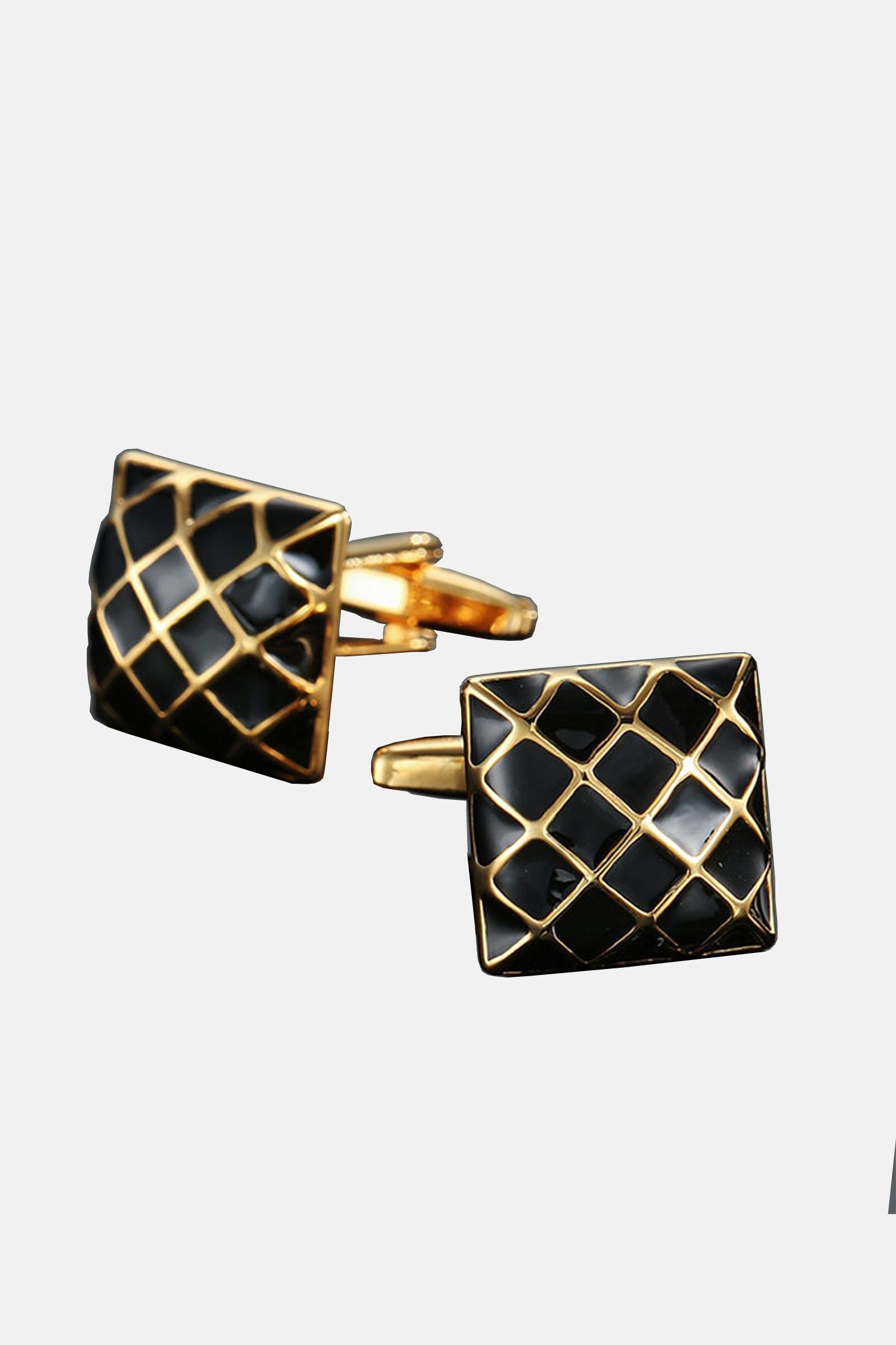 Mens metal cufflinks in black & gold colour by JULKE