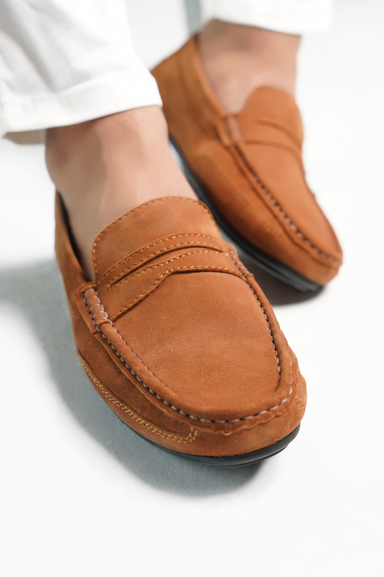 Mens original leather moccasins in light brown colour by JULKE