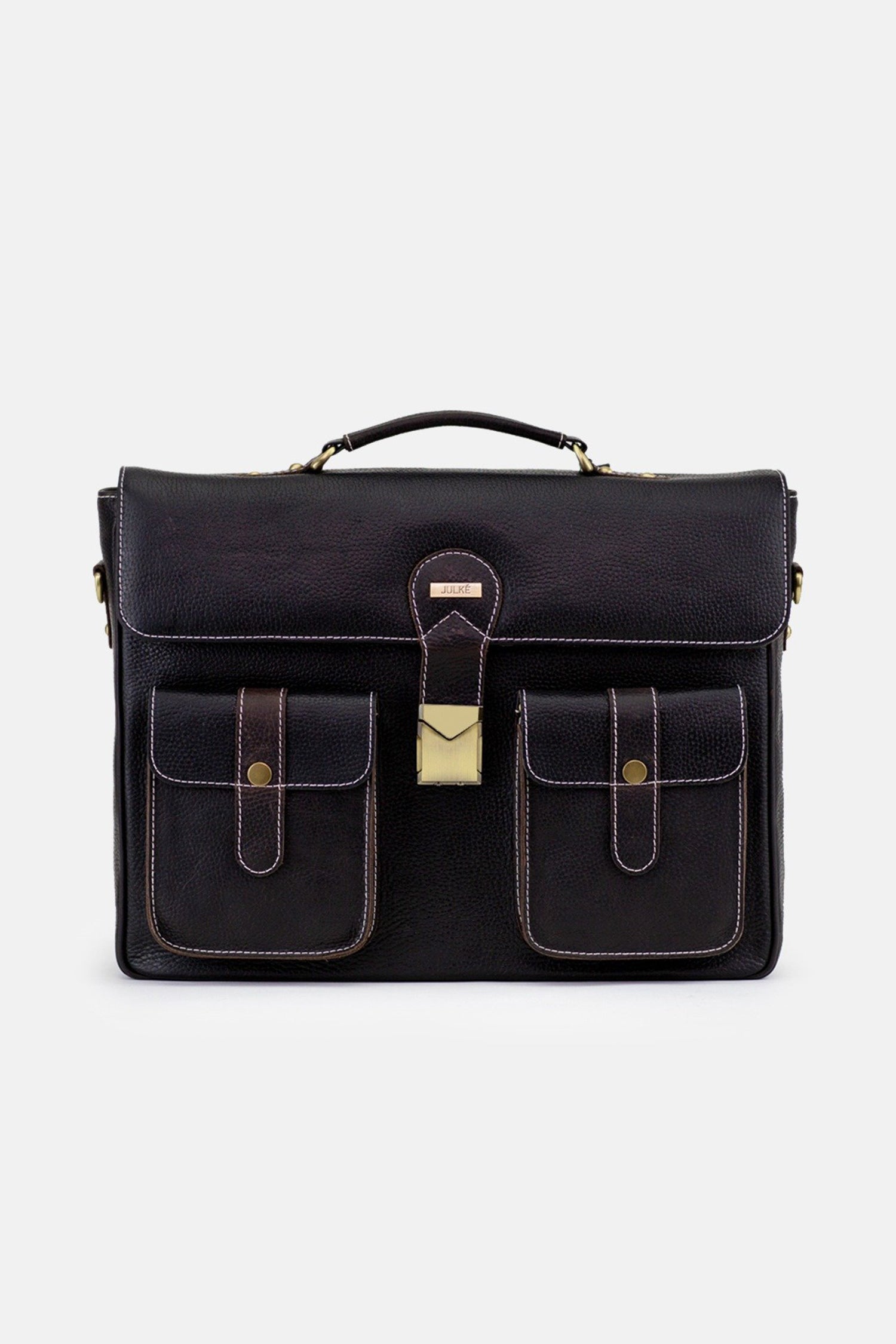 Mens original leather laptop bag in black colour by JULKE