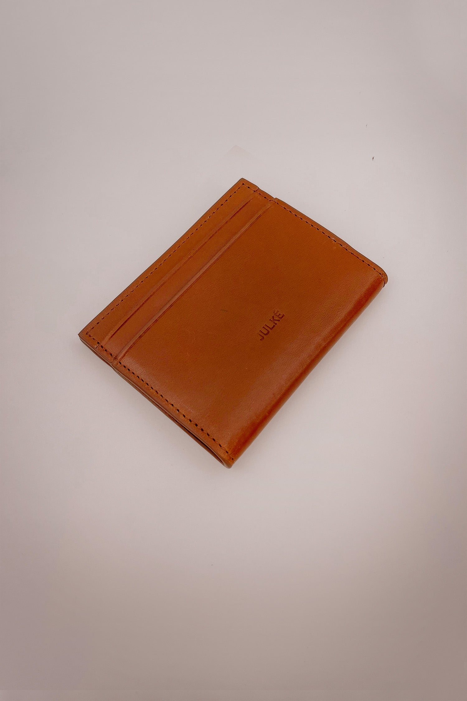 Mens original leather card holder wallet in tan colour by JULKE