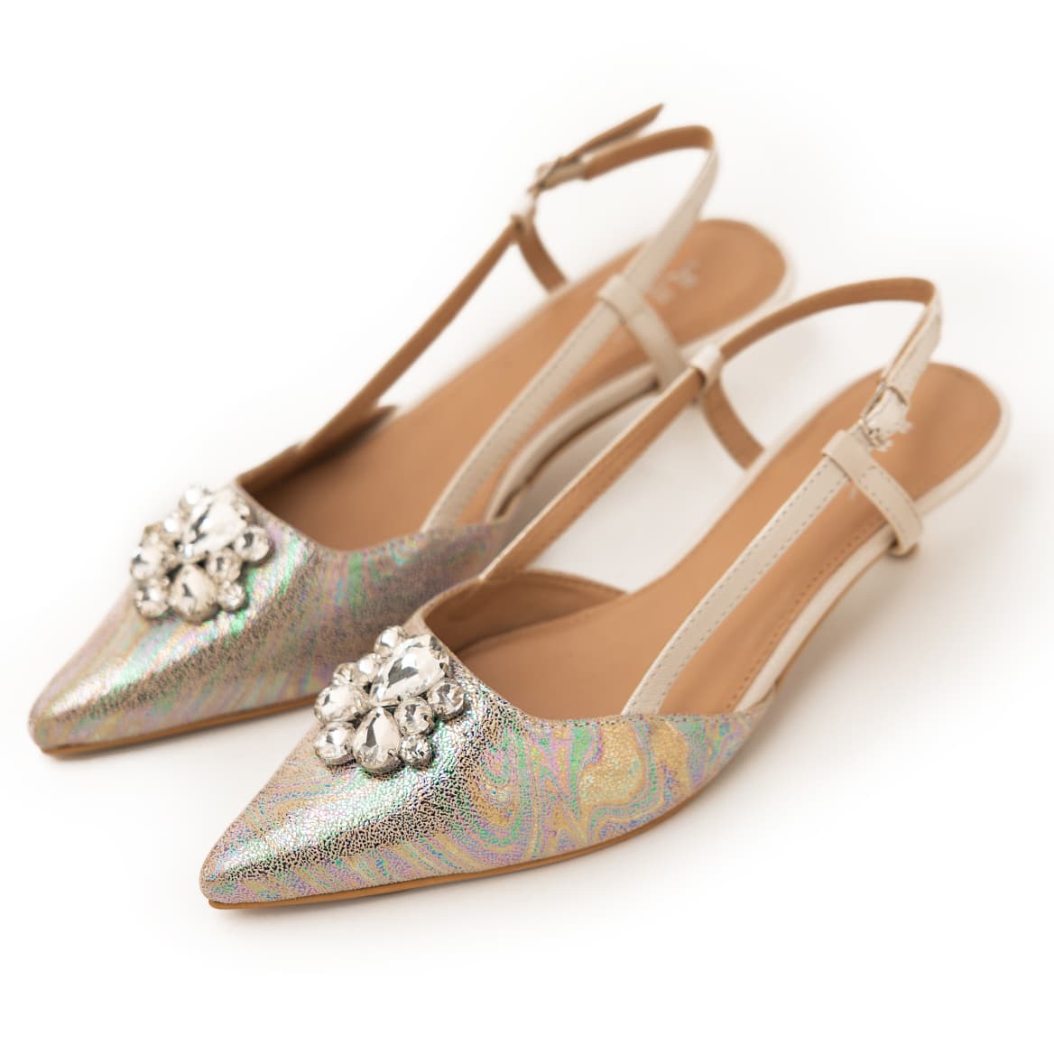 Ermine-womens-kitten-heel-slingback-prism-oval-rhinestone-brooch-side-view-JULKE