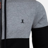 Mens winter hoodie in black and grey colour with fleece lining by JULKE