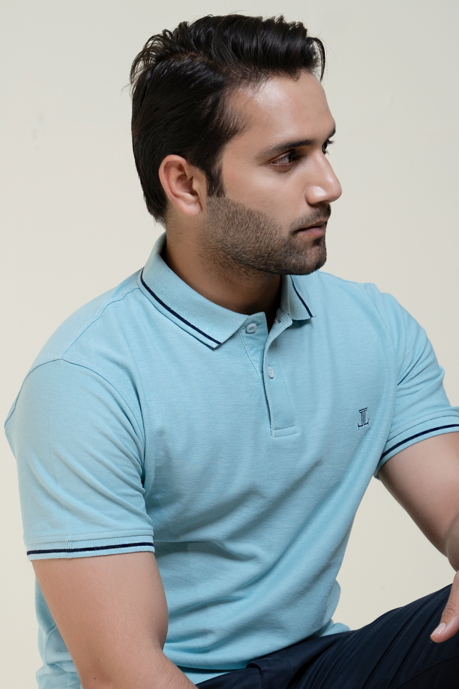 Benjamin mens polo shirt in light blue colour by JULKE