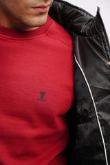 Mens winter puffer jacket with full sleeves in black colour by JULKE