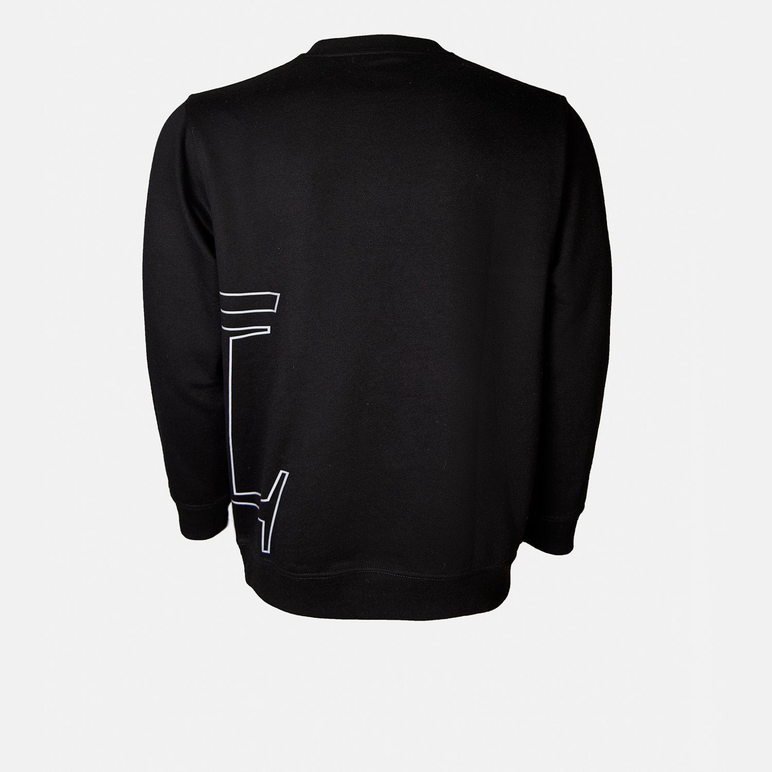 Mens winter sweatshirt in black colour with white screen printed logo by JULKE. 