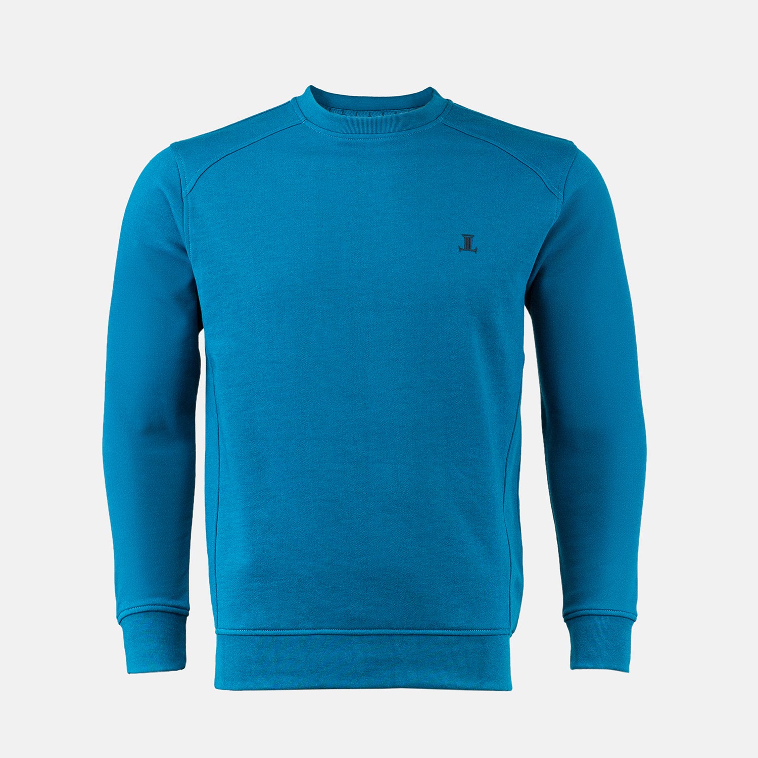 Mens winter sweatshirt in turquoise blue colour with fleece lining by JULKE. 