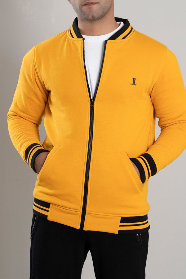 Mens winter fleece jacket in yellow colour by JULKE