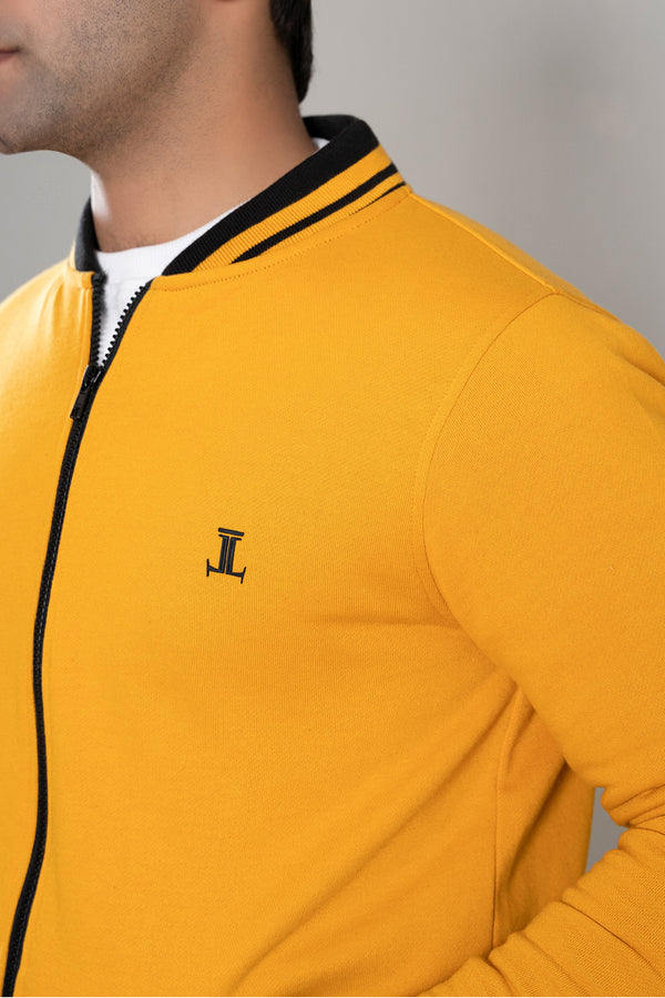 Mens winter fleece jacket in yellow colour by JULKE