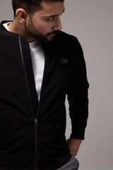 Mens winter jacket in black suede with waterproof zip by JULKE