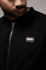 Mens winter jacket in black suede with waterproof zip by JULKE