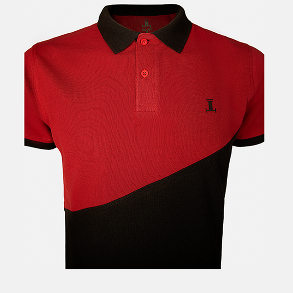 Tyler - Mens Polo Shirt in red and black color - Julke