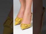 Women slingback heels in 3 colours with logo buckle by JULKE